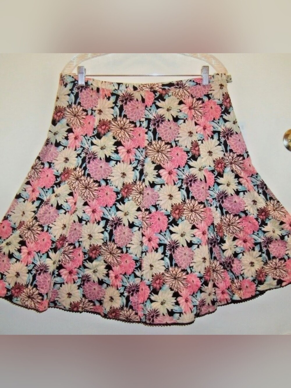 Vintage Floral Print Flared skirt